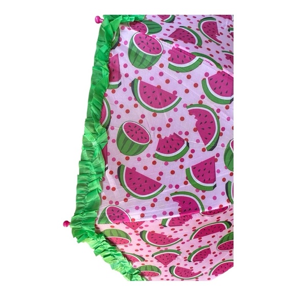 Colorful Pink and Green Watermelon Printed Kids Size Umbrella - Picture 3 of 4
